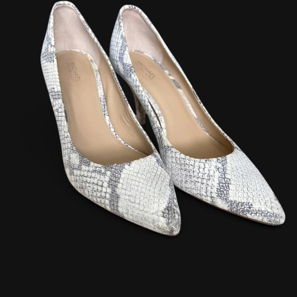 Michael Kors Snake Print Pointed Toe Pumps Women's Sz 8 Heels Glamour Luxury